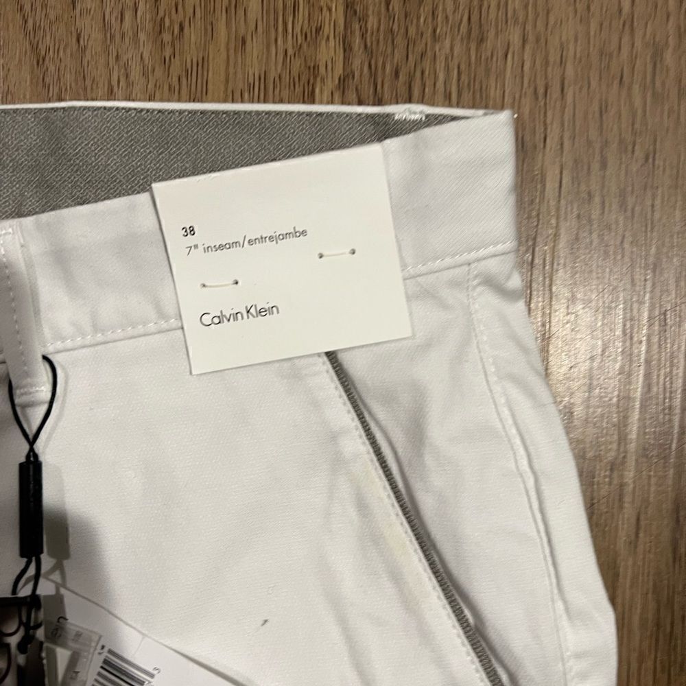 Calvin Klein Mens Extreme Slim Fit Casual Chino Shorts, White/gray - Picture 4 of 6
